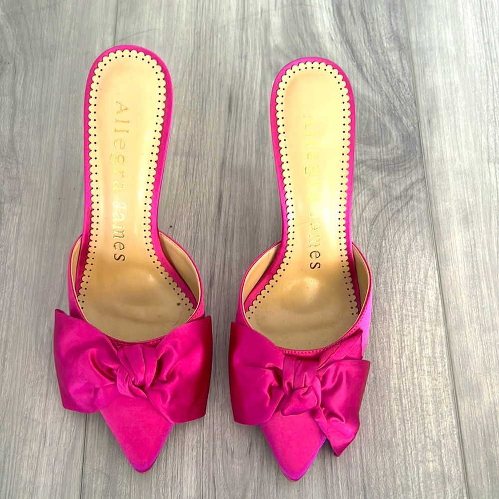 Allegra James Pink Stiletto Mules - never worn outside. Worn once.